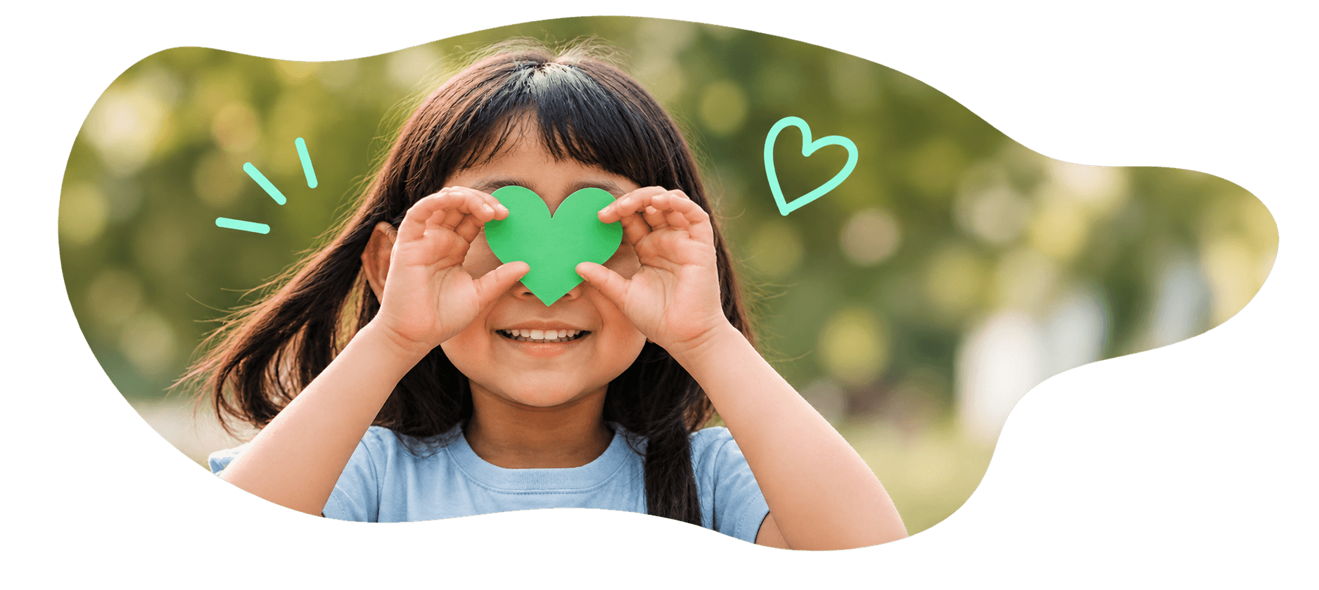 A child holding a heart to represent every contribution
